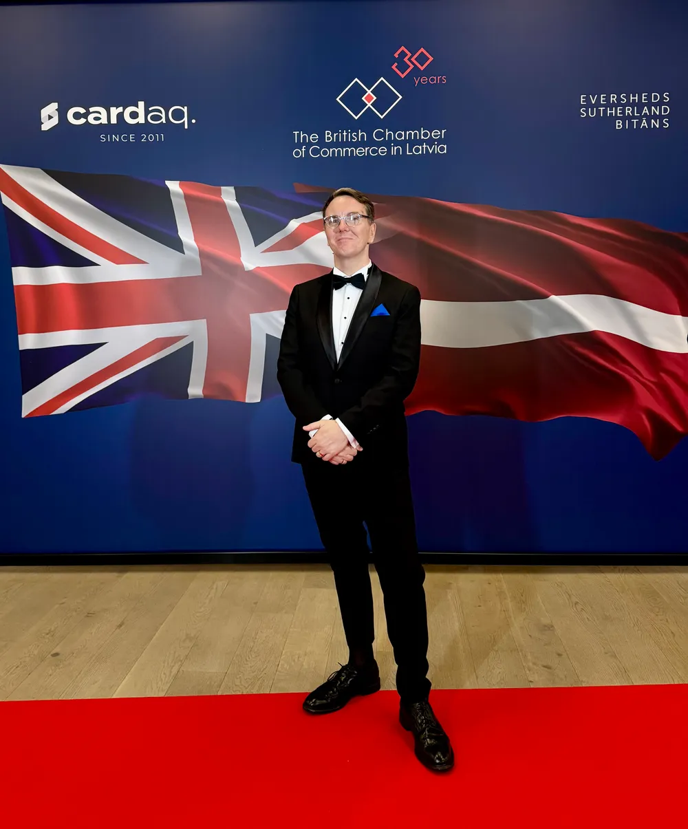 Profesors Pols Boids MBE Britu Tirdzniecības kameras Latvijā pasākumā Rīgā
